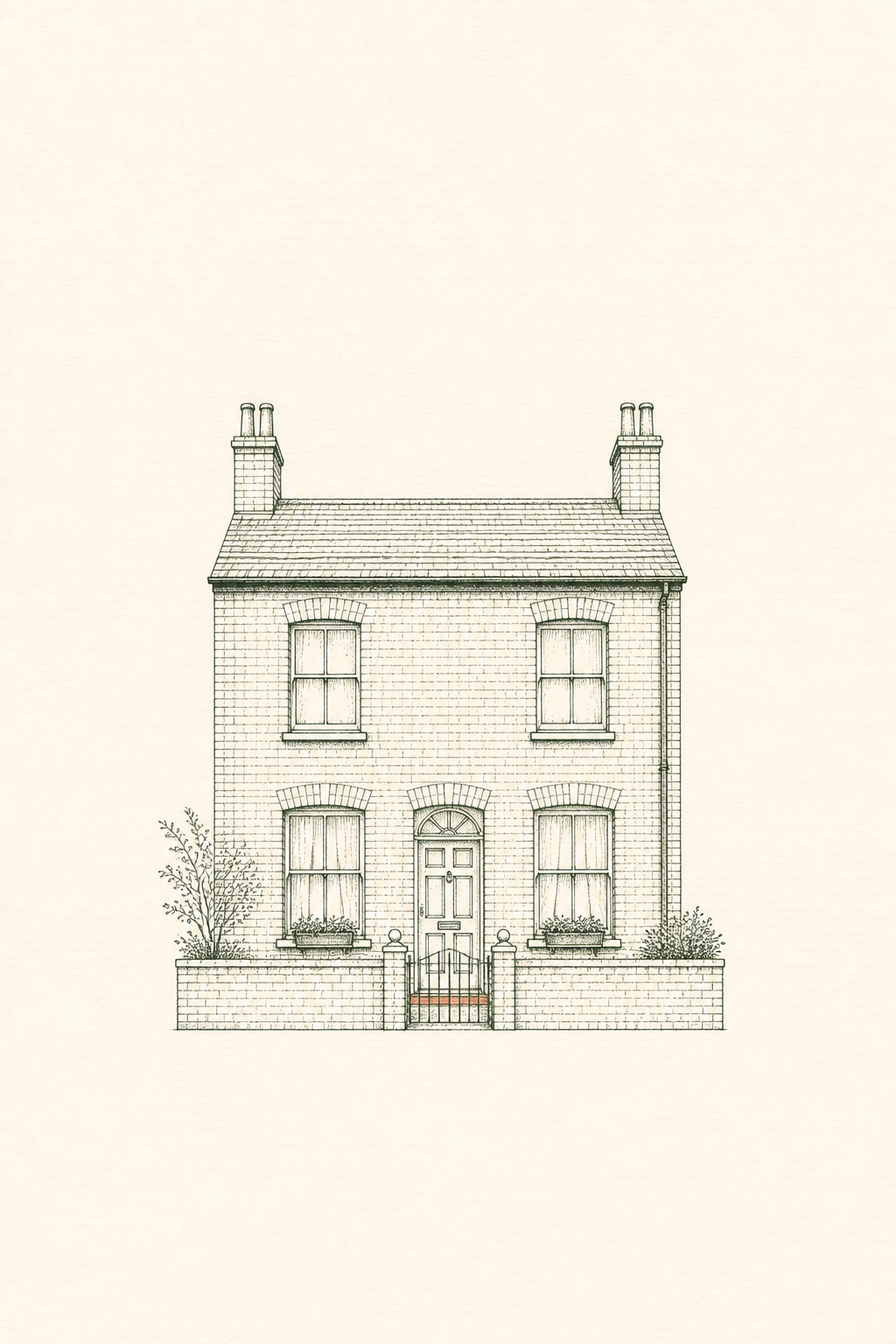 Illustrated house print